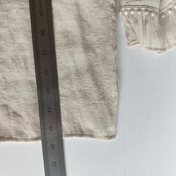 Zac & Rachel Blouse Womens XL Beige Crochet Peasant Boho Flowy Cottagecore‎ - Picture 9 of 9
